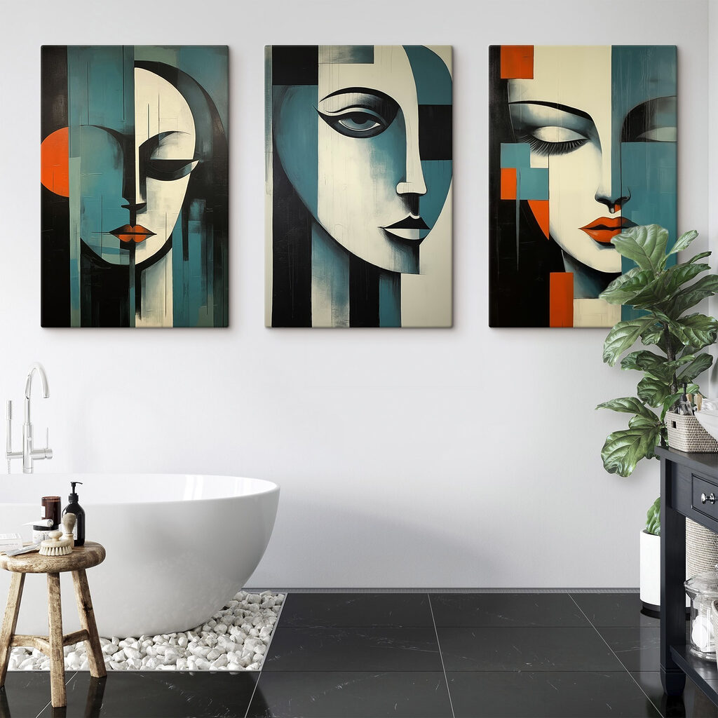 Collage of paintings of a woman's face Collage of paintings of a woman's face