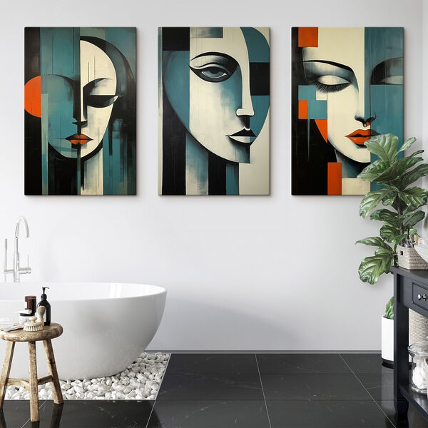 Collage of paintings of a woman's face Collage of paintings of a woman's face