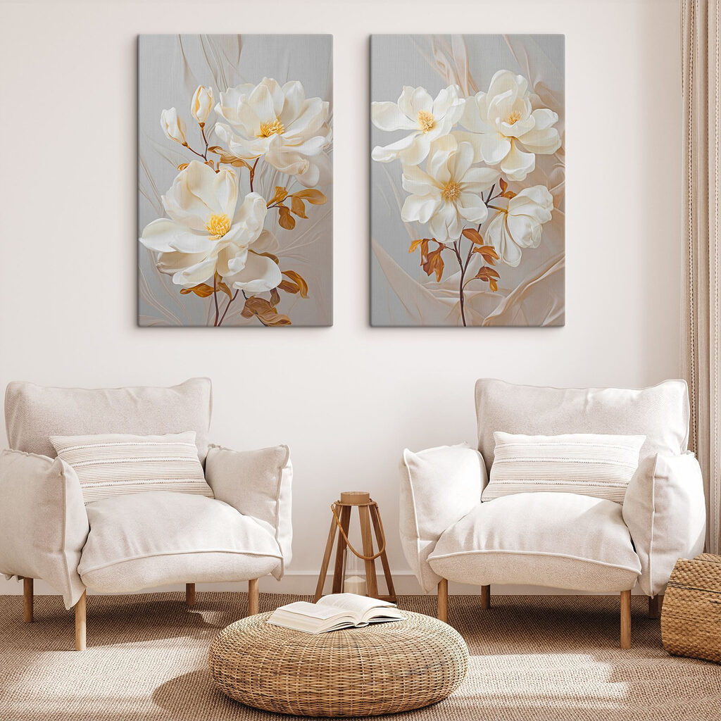 - Elegant blossoms in soft hues - Elegant blossoms in soft hues