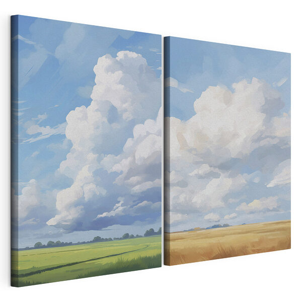 Vergleich einer Landschaft Modularer Leinwanddruck Vergleich einer Landschaft