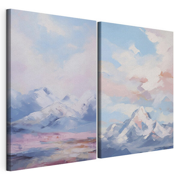 Gemälde von Bergen und Wolken Modularer Leinwanddruck Gemälde von Bergen und Wolken