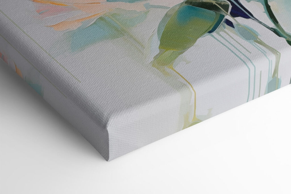 Painting of flowers on a white surface Painting of flowers on a white surface