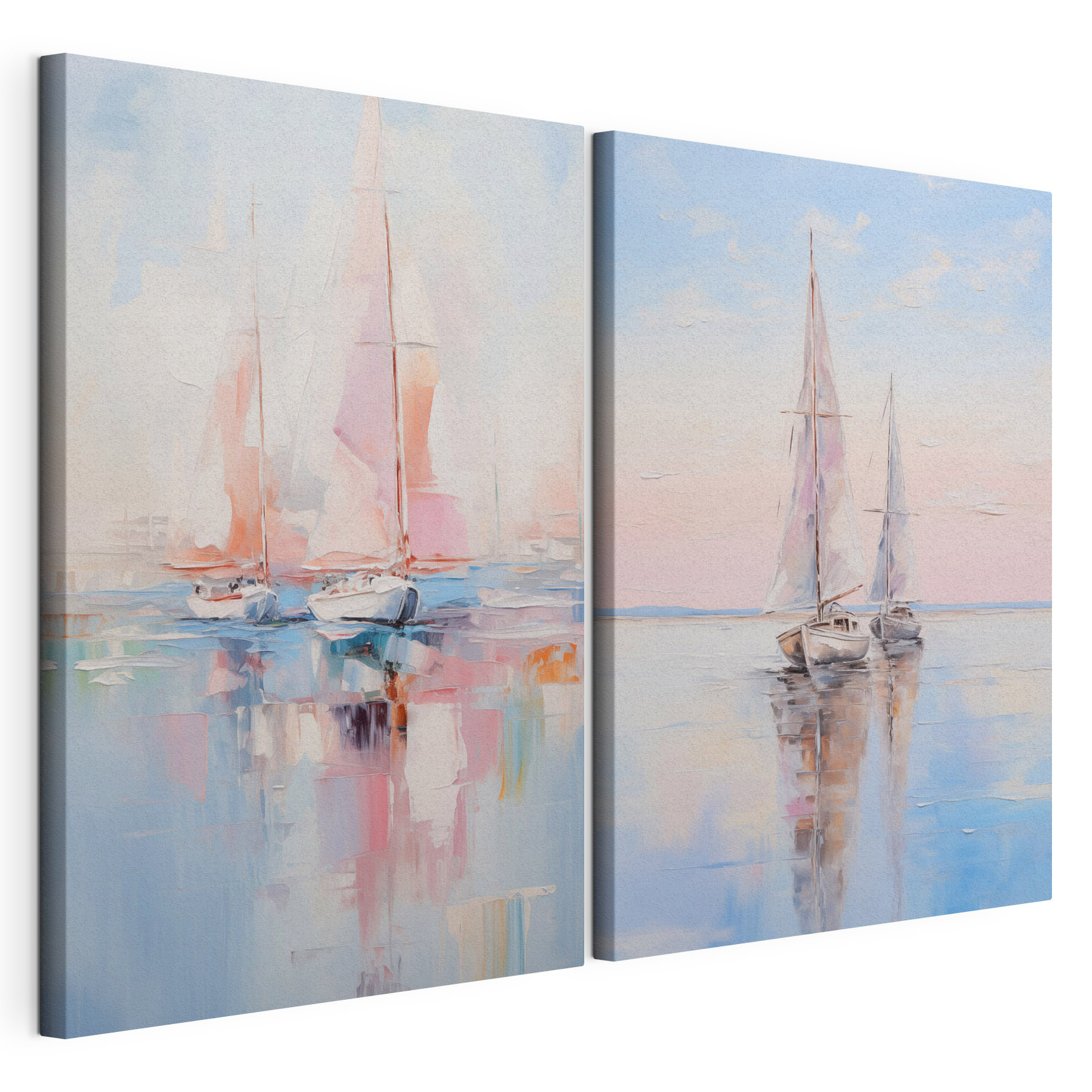 Painting of boats on water Painting of boats on water