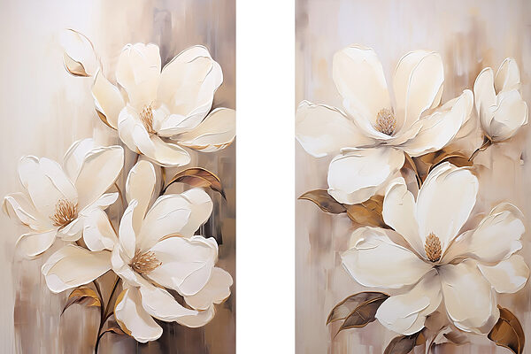 Painting of white flowers Painting of white flowers