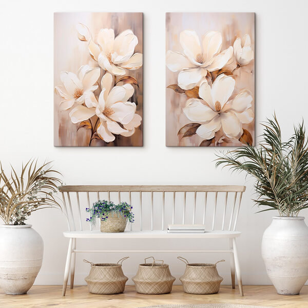 Painting of white flowers Painting of white flowers