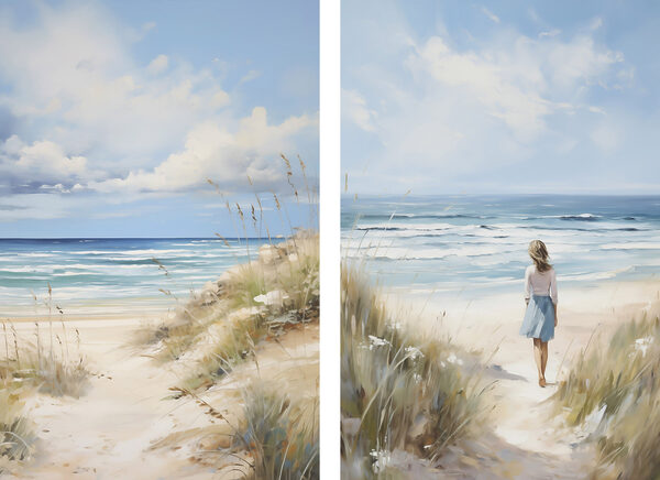 Woman walking on a beach Woman walking on a beach