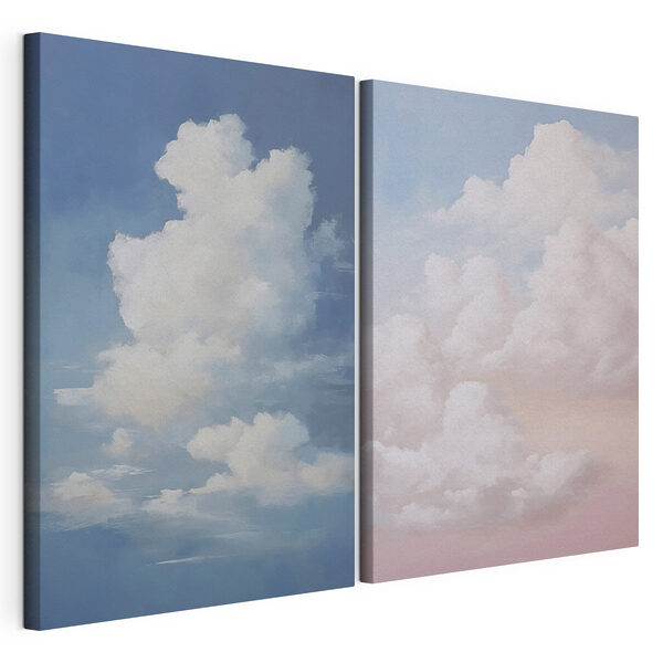 Modularer Leinwanddruck Blauer Himmel mit weißen Wolken