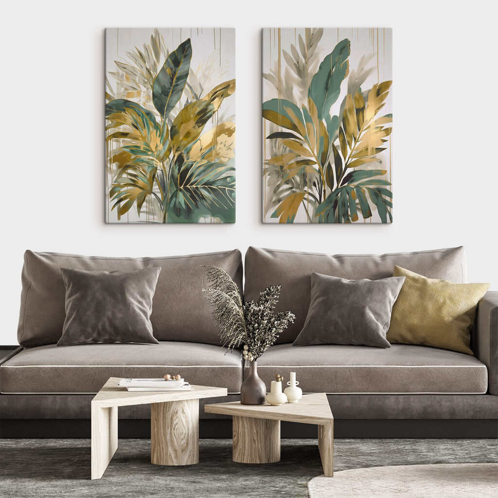 Painting of leaves and flowers Painting of leaves and flowers