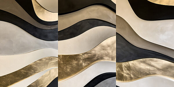 Collage of different colors of wavy patterns Collage of different colors of wavy patterns