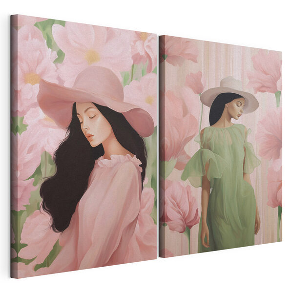 Woman in a dress and hat Woman in a dress and hat
