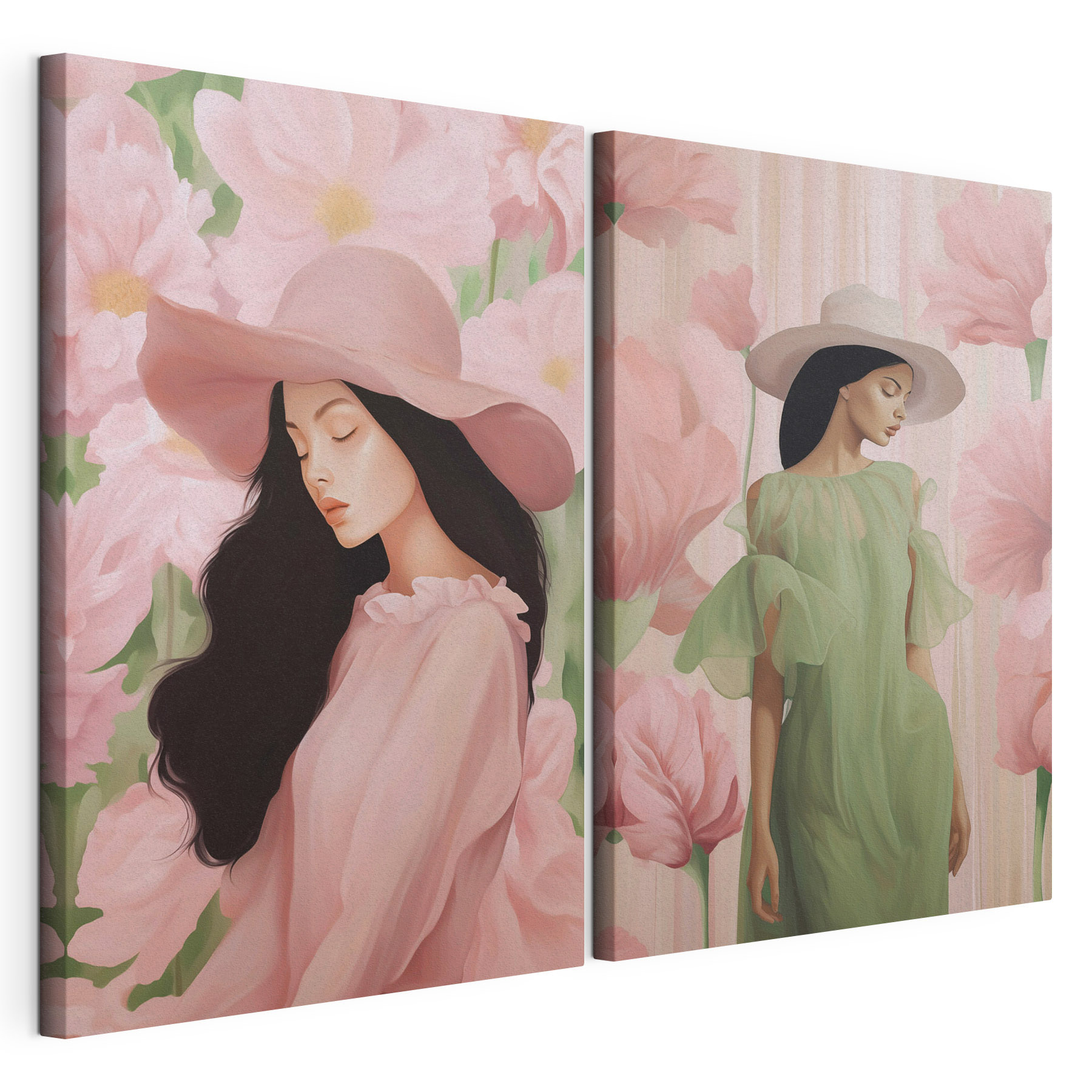 Woman in a dress and hat Woman in a dress and hat