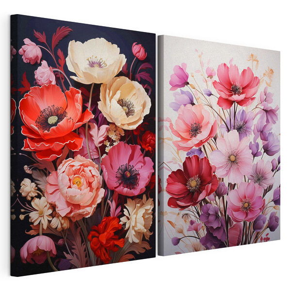 Modularer Leinwanddruck Blumencollage