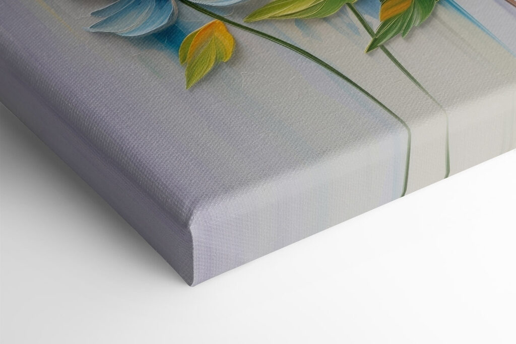 Painting of flowers on a white surface