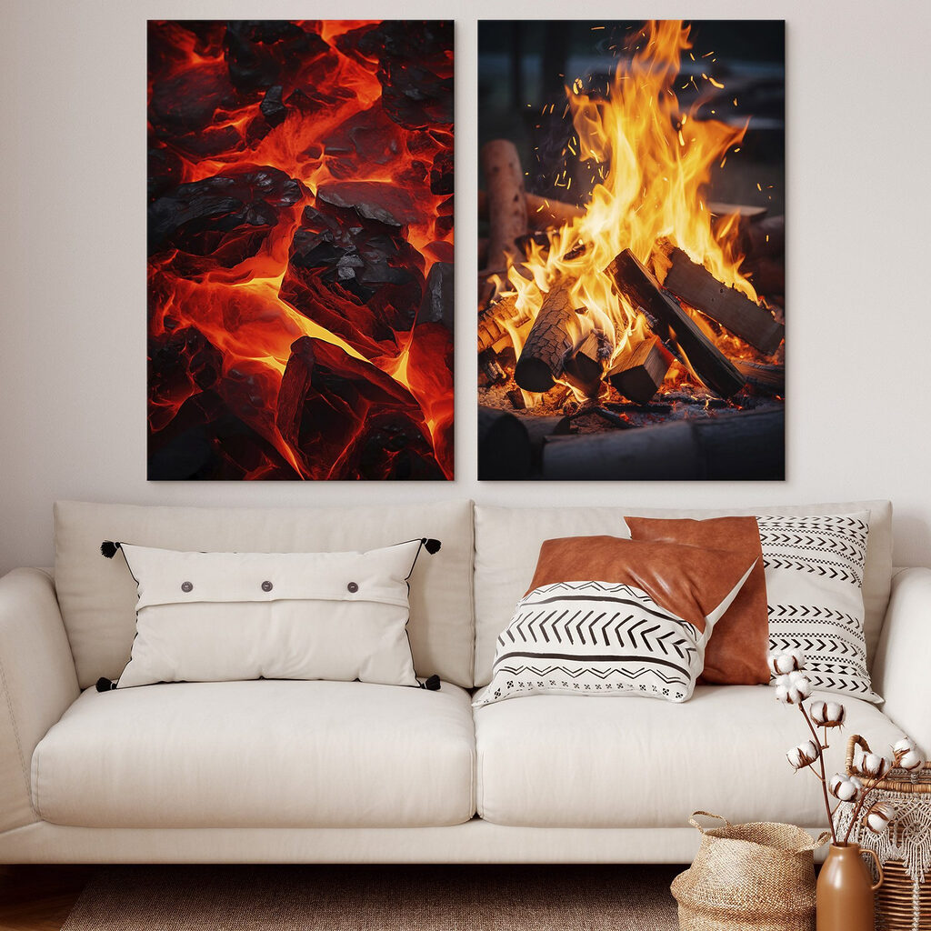 Collage of fire and coals Collage of fire and coals