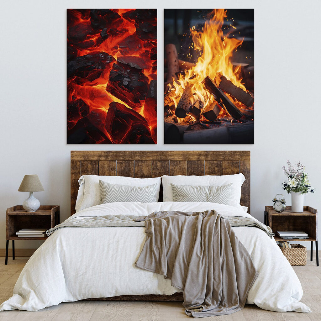 Collage of fire and coals Collage of fire and coals