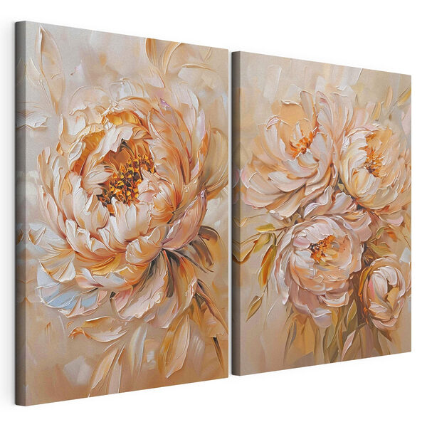 Painting of flowers on canvas Painting of flowers on canvas