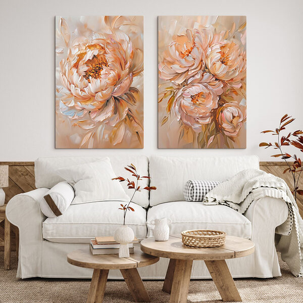 Painting of flowers on canvas Painting of flowers on canvas