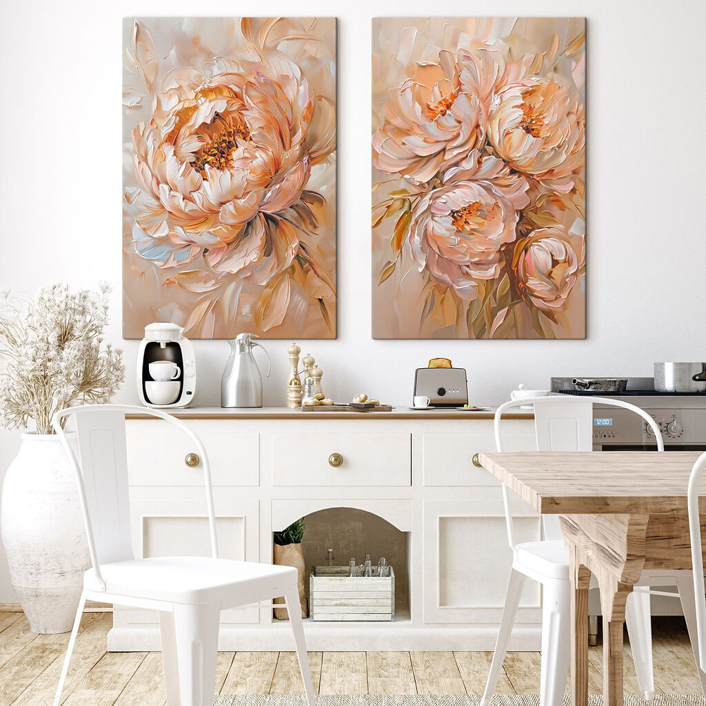 Painting of flowers on canvas Painting of flowers on canvas