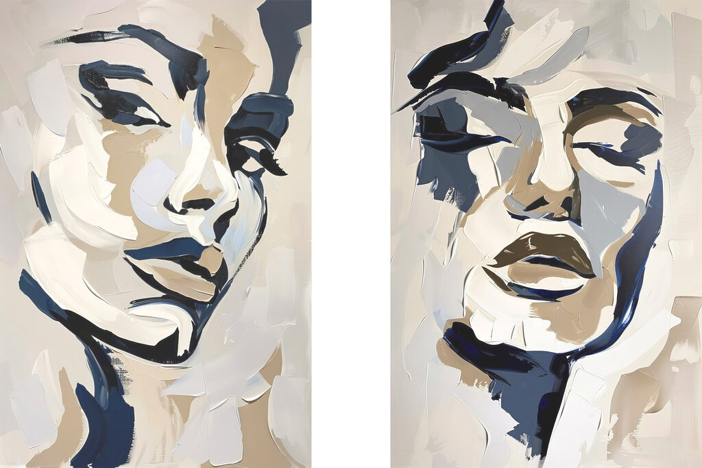 Painting of a woman's face