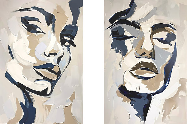Painting of a woman's face