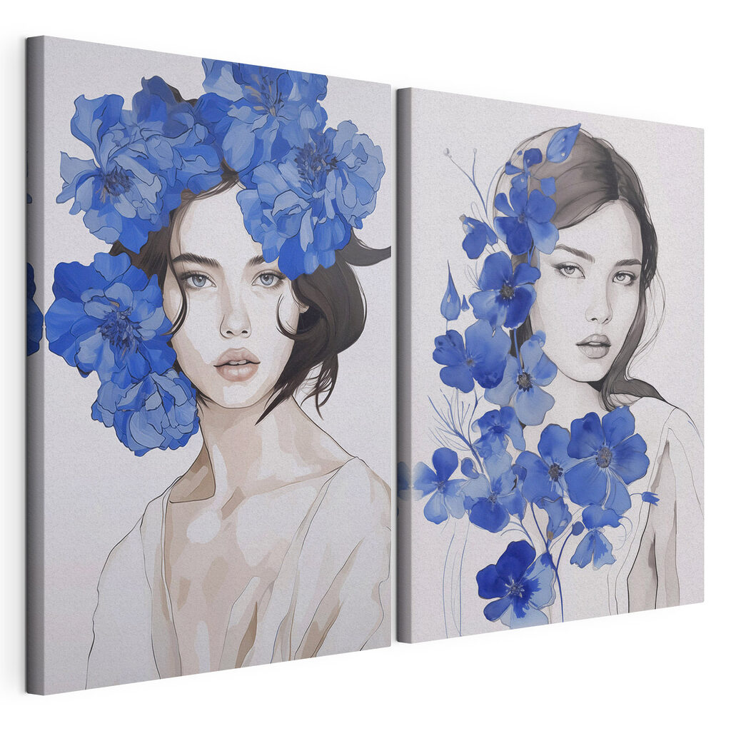 Collage of a woman with flowers on her head Collage of a woman with flowers on her head