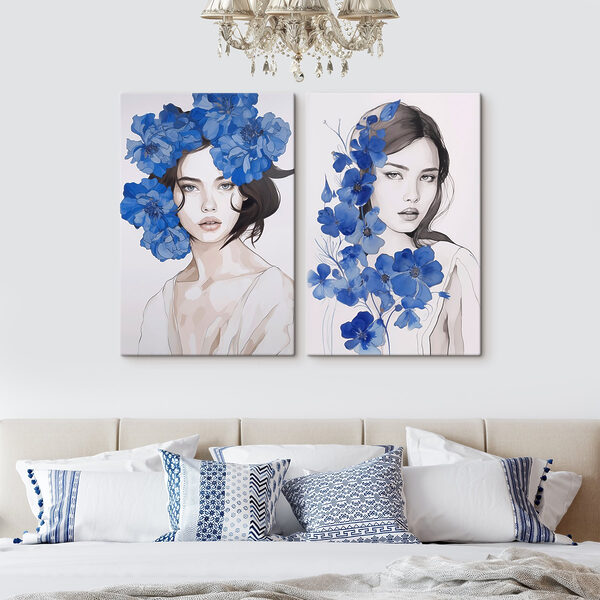 Collage of a woman with flowers on her head Collage of a woman with flowers on her head