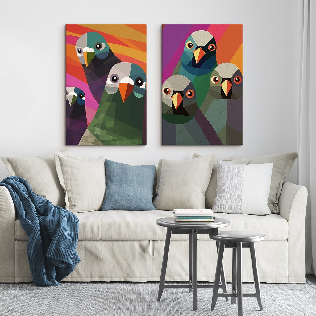 Group of birds with different colors Group of birds with different colors