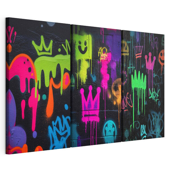 Modularer Leinwanddruck Collage aus Graffiti an einer Wand