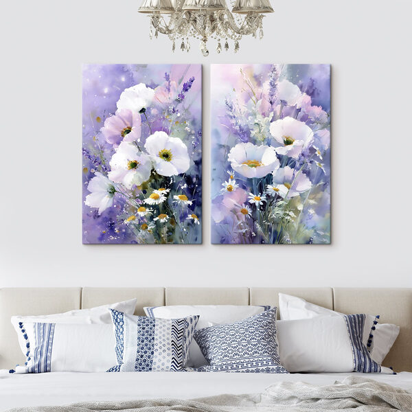 Delicate blooms dancing in soft hues Delicate blooms dancing in soft hues