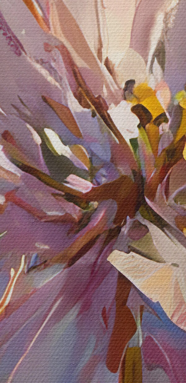 Painting of flowers on a purple background Painting of flowers on a purple background