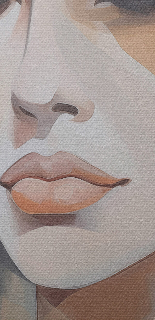 Painting of a woman's face Painting of a woman's face