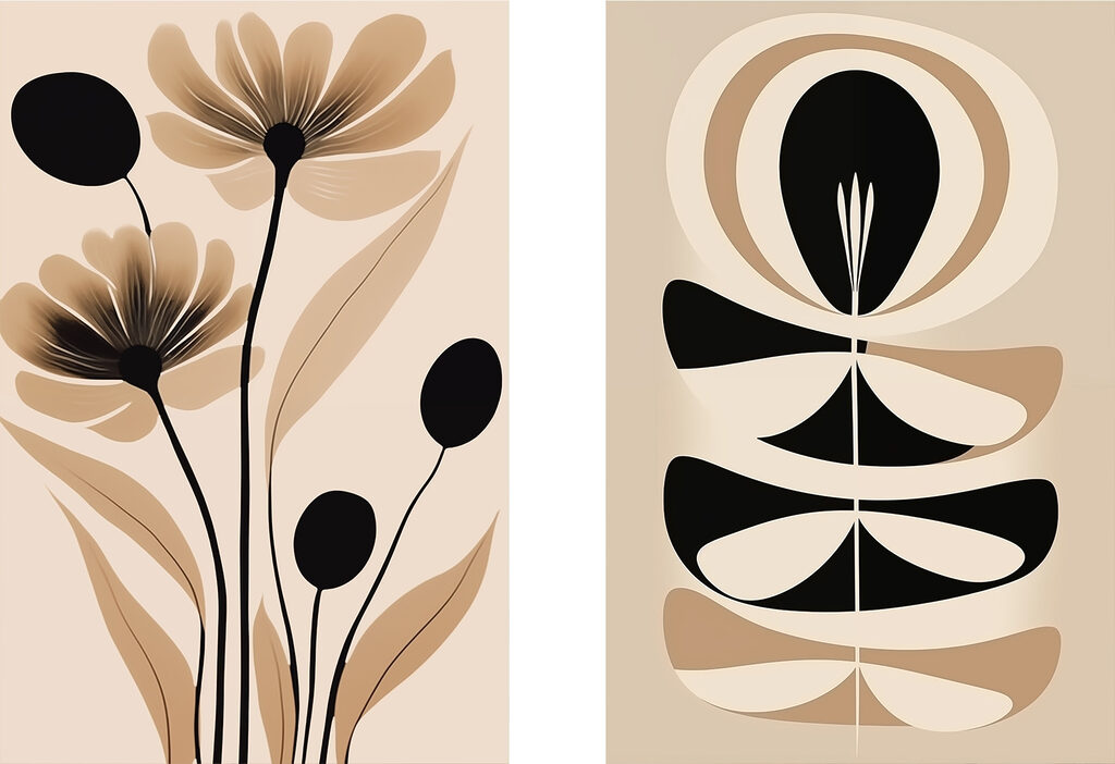 Delicate floral design in earthy tones Delicate floral design in earthy tones