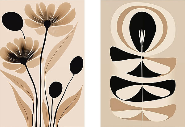 Delicate floral design in earthy tones Delicate floral design in earthy tones