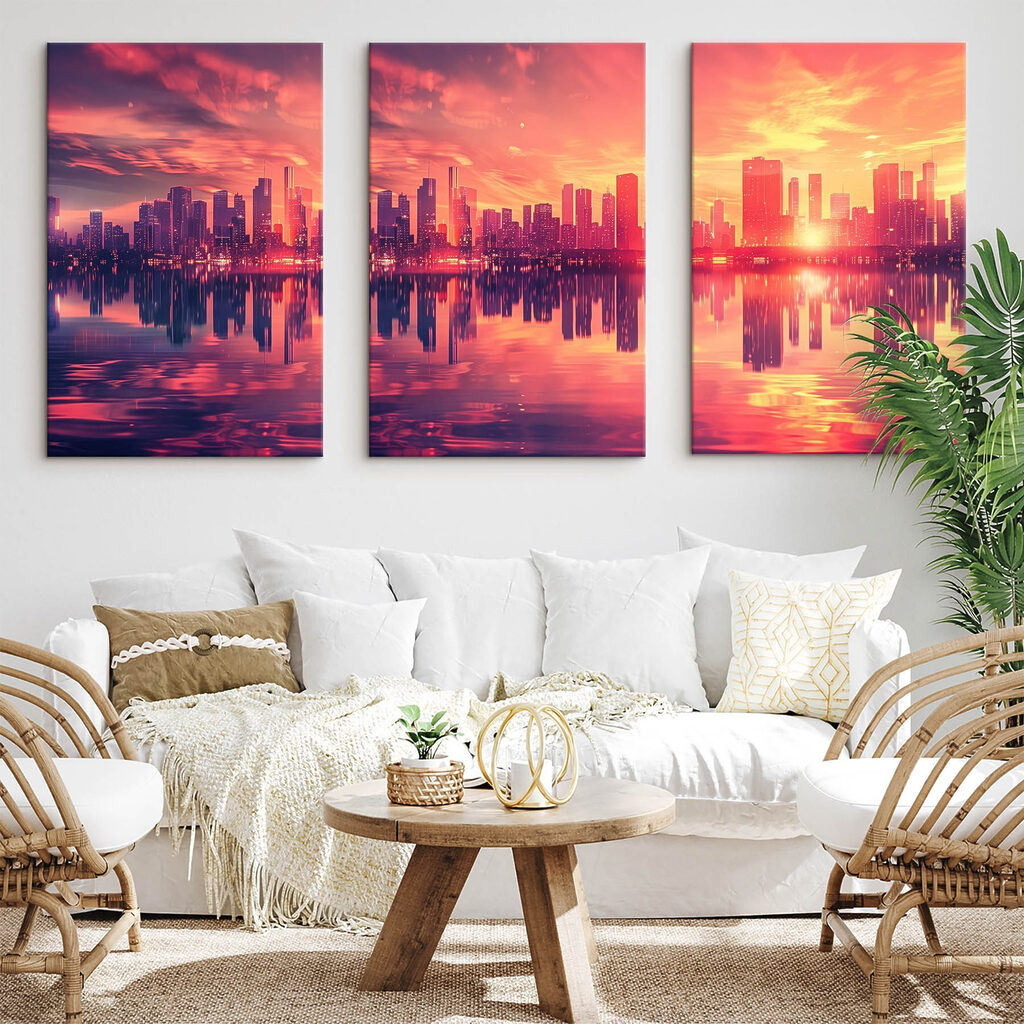 City skyline with a body of water