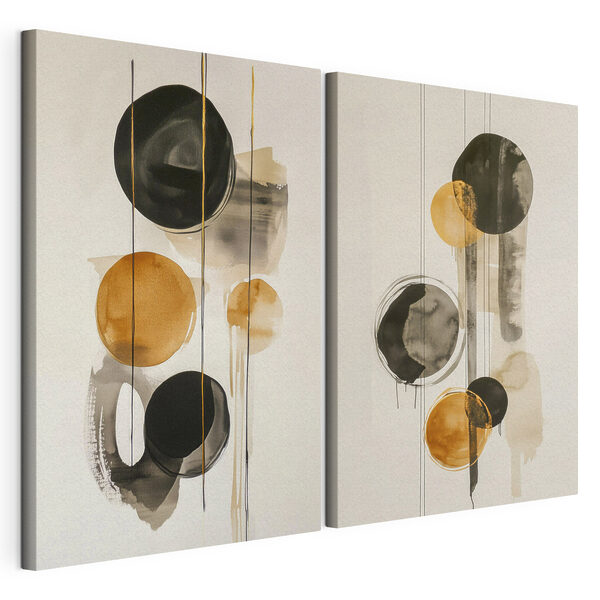 Painting of circles and lines