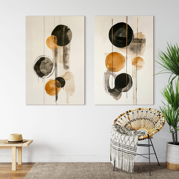 Painting of circles and lines
