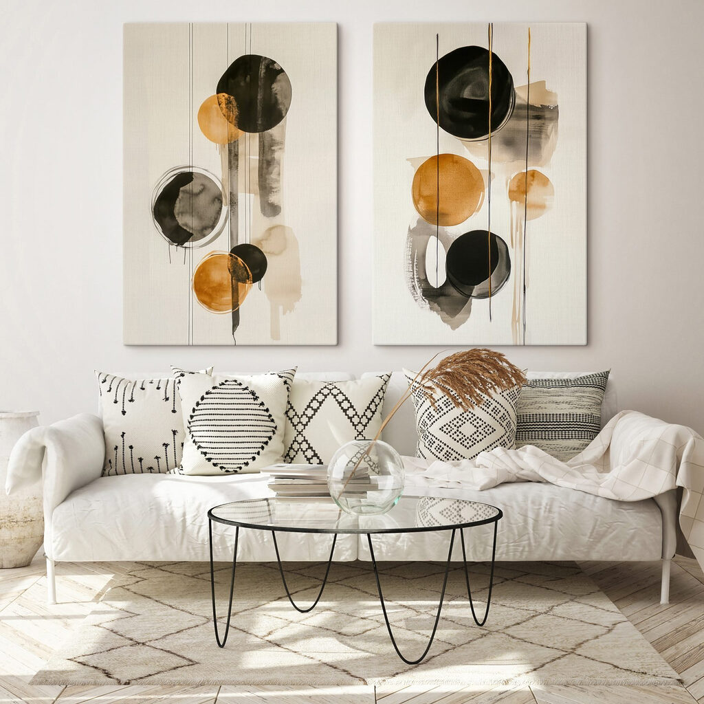 Painting of circles and lines