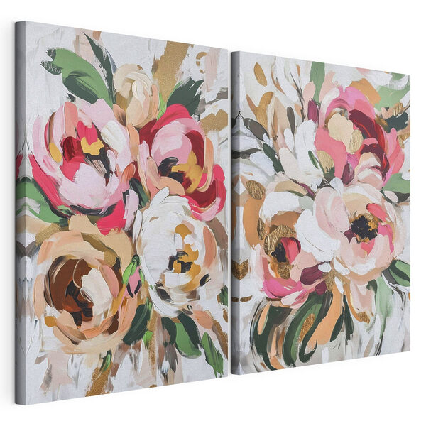 Painting of flowers on a white surface
