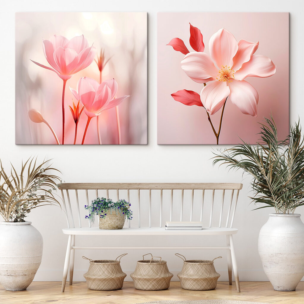 Delicate blooms in soft hues