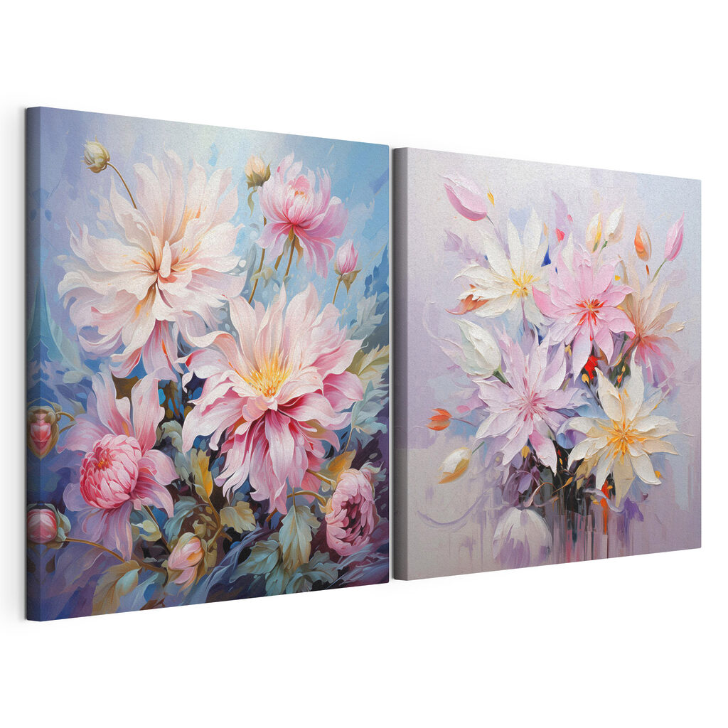 Painting of flowers on canvas Painting of flowers on canvas