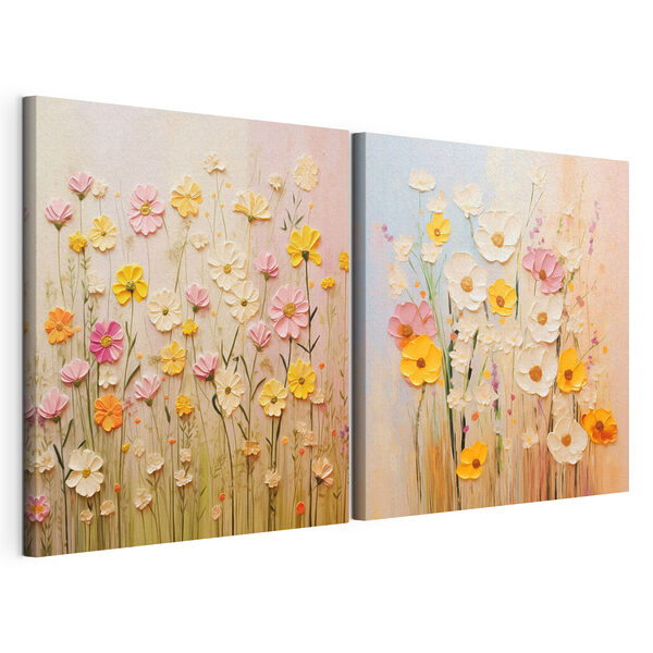 Blumenbild auf Leinwand Modularer Leinwanddruck Blumenbild auf Leinwand