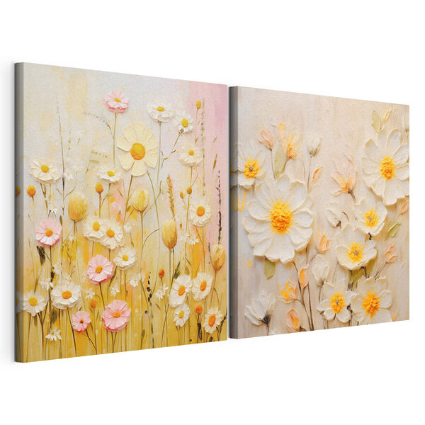 Blumenbild auf Leinwand Modularer Leinwanddruck Blumenbild auf Leinwand