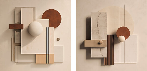 Collage of different shapes and colors