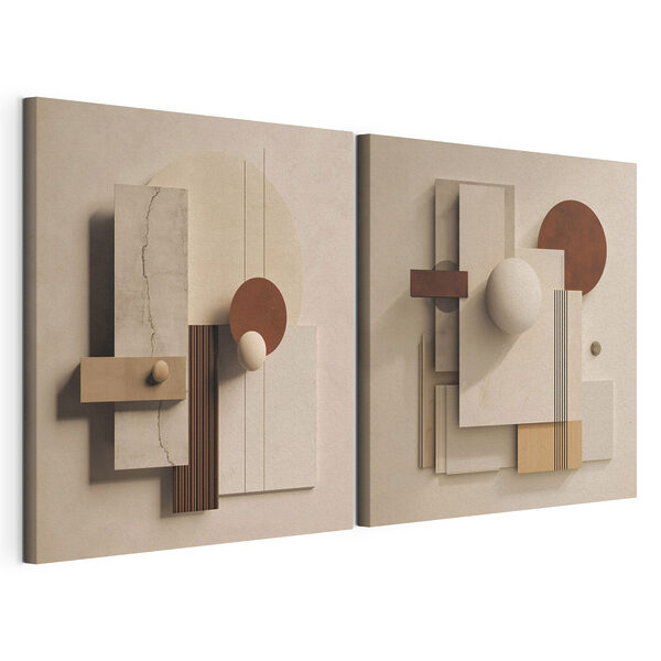 Collage aus verschiedenen Formen und Farben Modularer Leinwanddruck Collage aus verschiedenen Formen und Farben