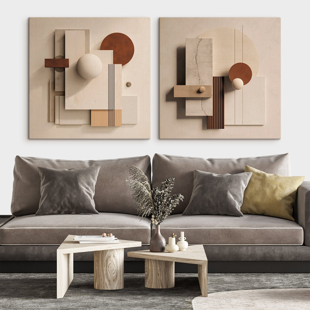 Collage of different shapes and colors