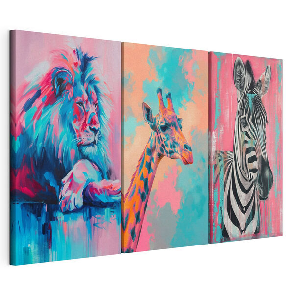 Collage einer Giraffe Modularer Leinwanddruck Collage einer Giraffe