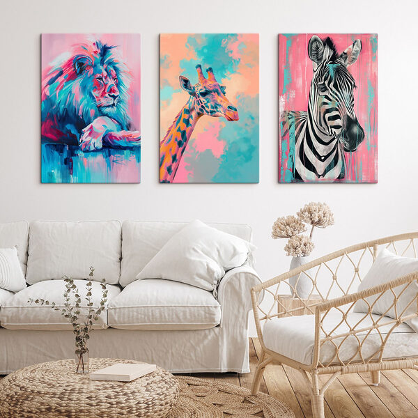 Collage of a giraffe