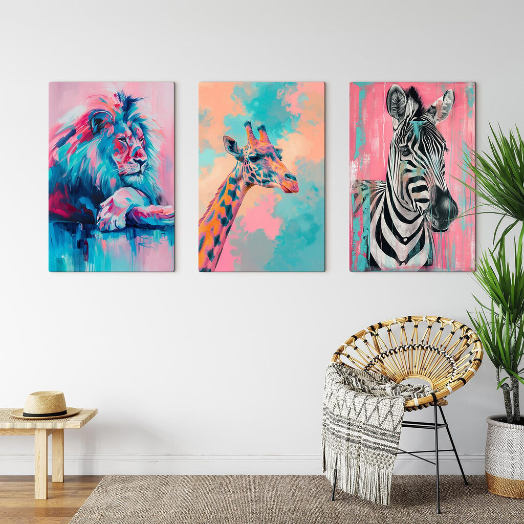 Collage of a giraffe