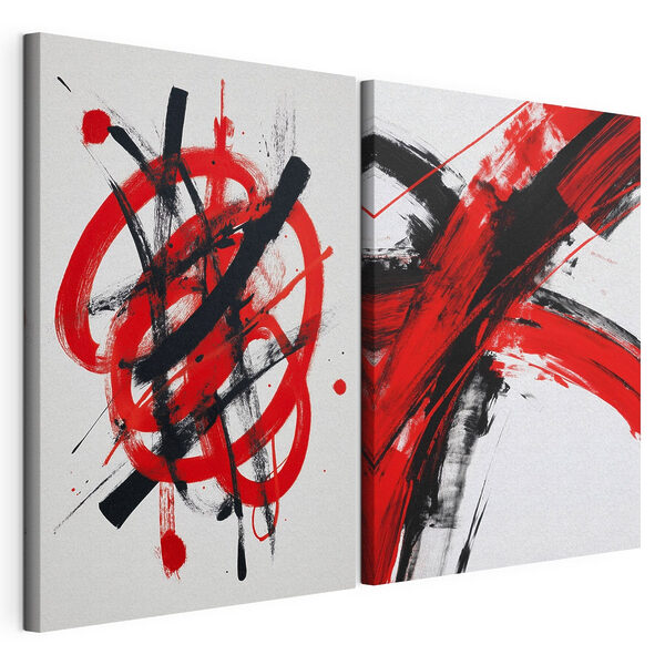 Red and black paint on a white surface Red and black paint on a white surface