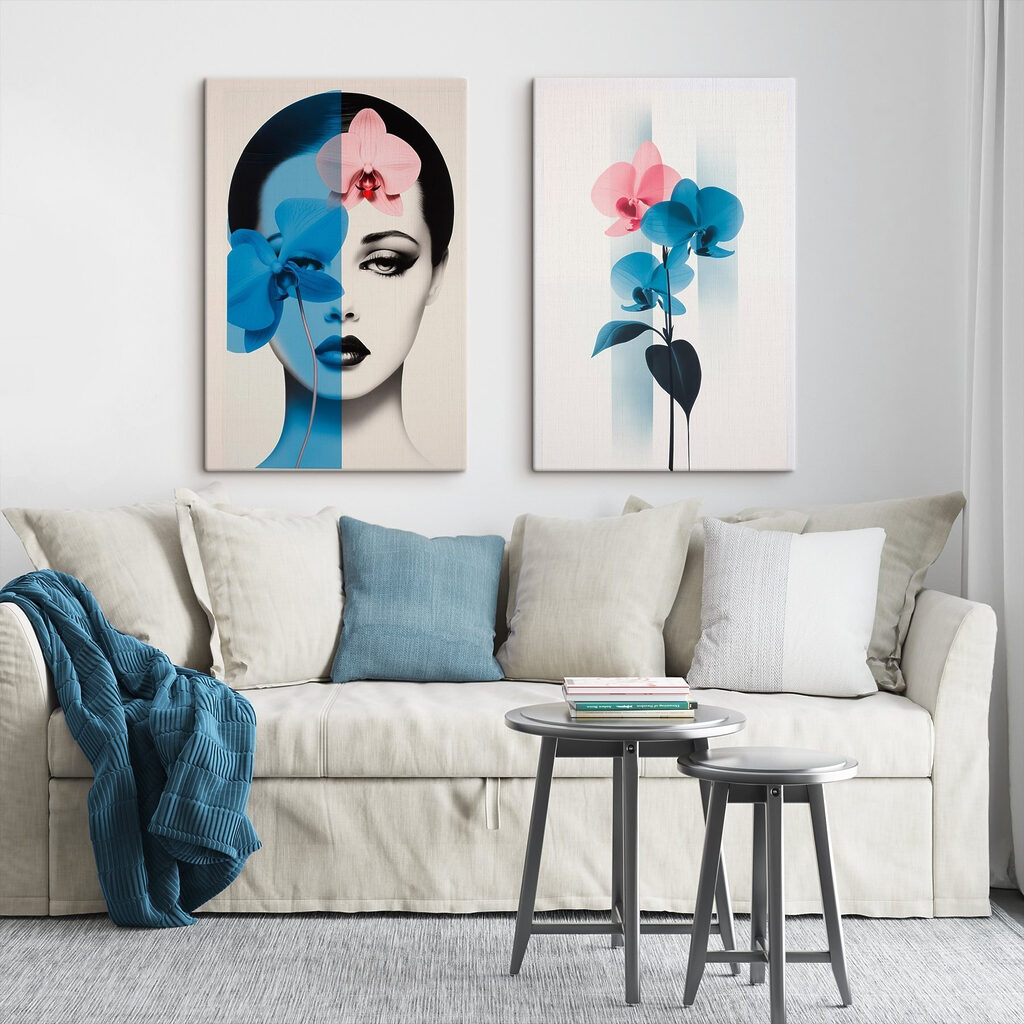 Woman with flowers on her head